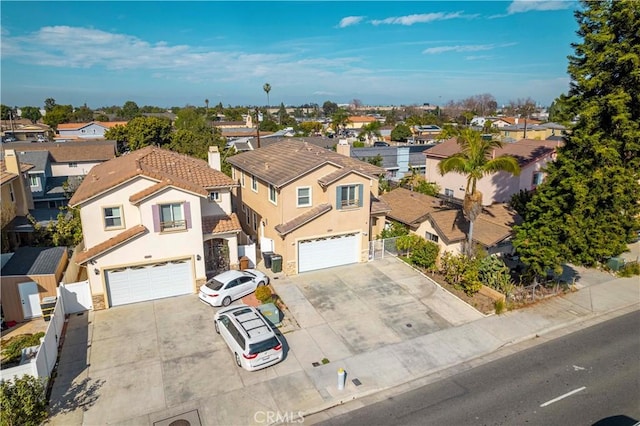 aerial view with a residential view