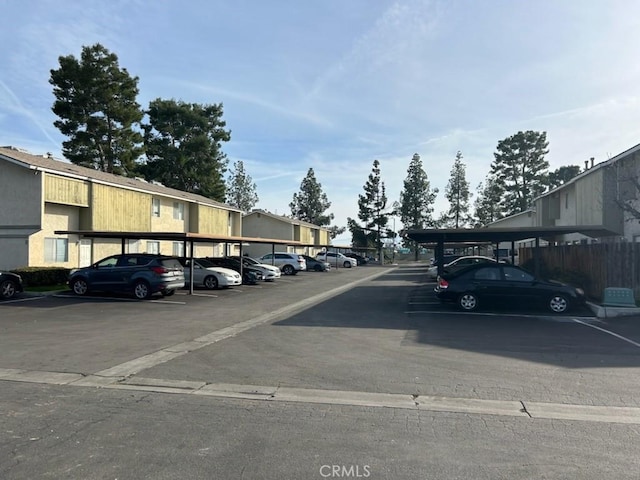 view of covered parking lot