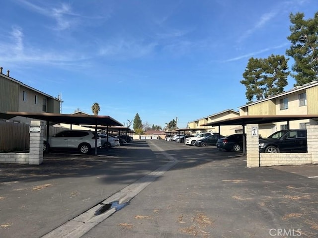 view of covered parking lot