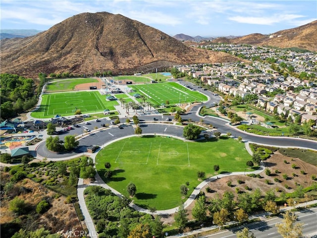 aerial view with a residential view and a mountain view