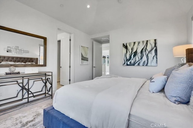 bedroom featuring visible vents