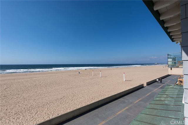 property view of water featuring a view of the beach