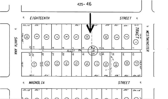 268 E 18th St, Costa Mesa, CA 92627 - map showing property parcels