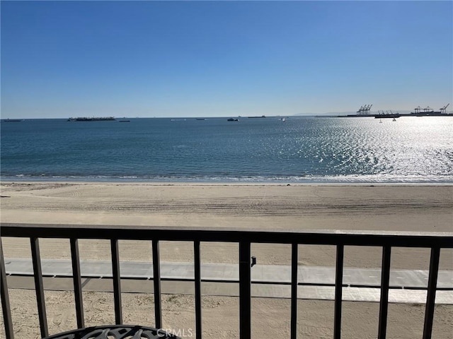 view of water feature featuring a view of the beach