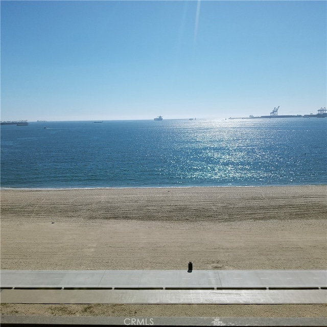 property view of water featuring a view of the beach