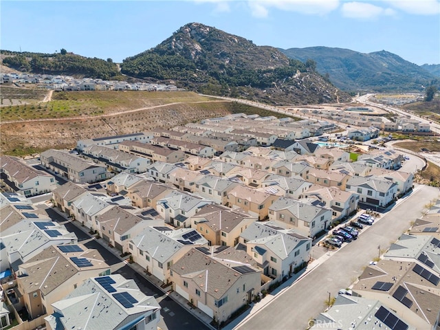 property view of mountains with a residential view