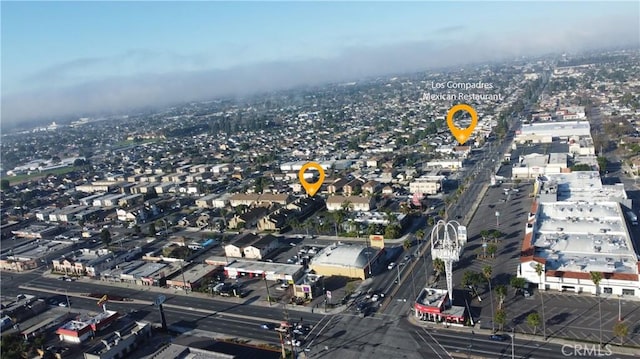 aerial view featuring a city view