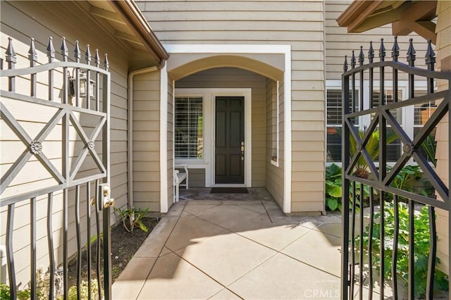 property entrance with a gate