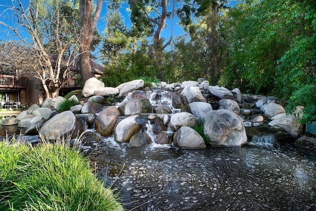 details with a garden pond