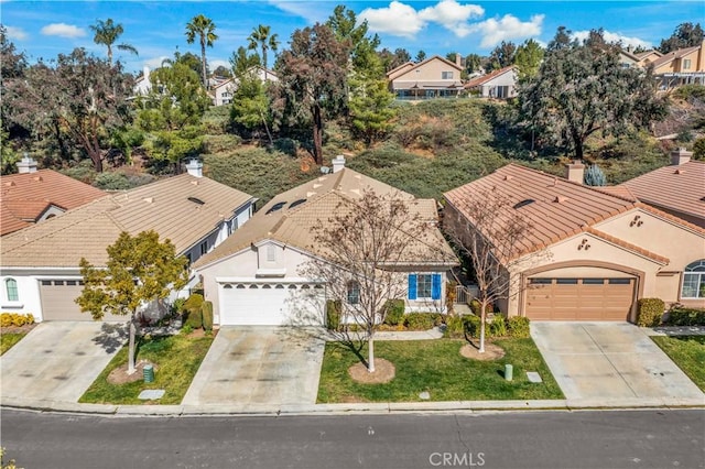 drone / aerial view with a residential view