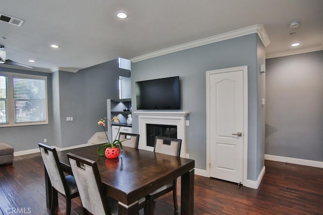264 Blue Sky Dr, Tustin, CA 92782 - dining area featuring visible vents, crown molding, and baseboards