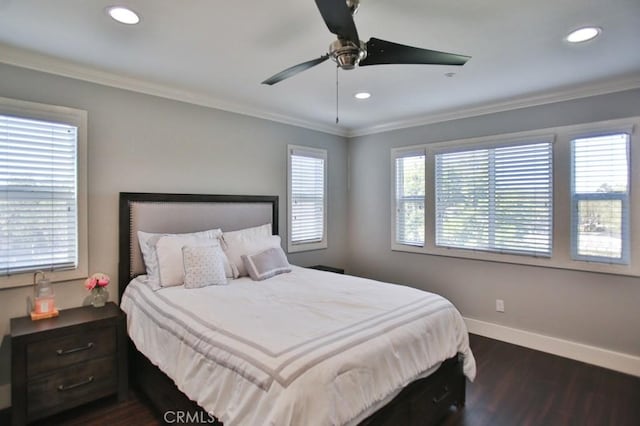 264 Blue Sky Dr, Tustin, CA 92782 - bedroom with recessed lighting, baseboards, and dark wood-style flooring