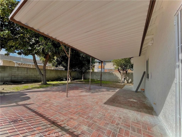 view of patio with a fenced backyard