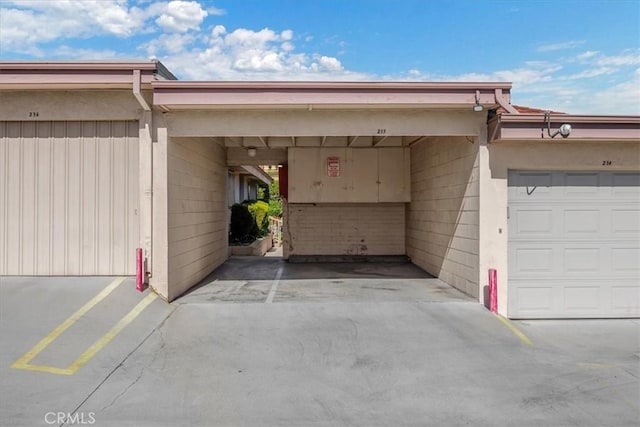 view of garage