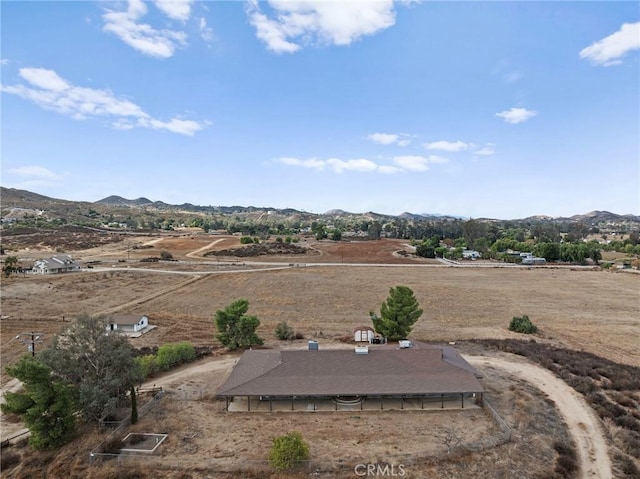 aerial view with a rural view and a mountain view