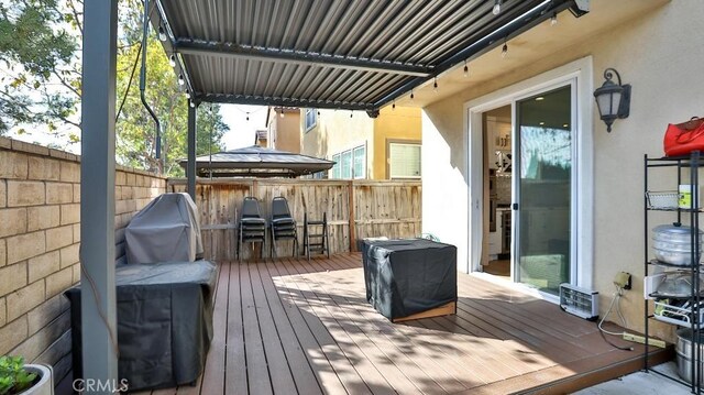 wooden terrace with fence