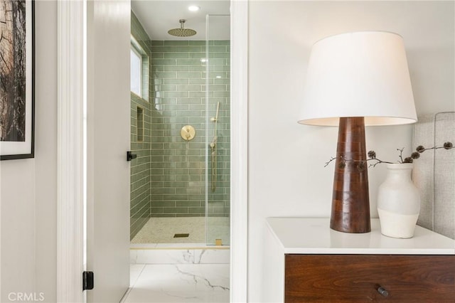 full bathroom featuring a shower stall