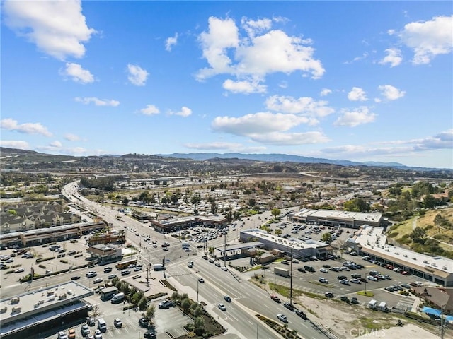 aerial view with a mountain view