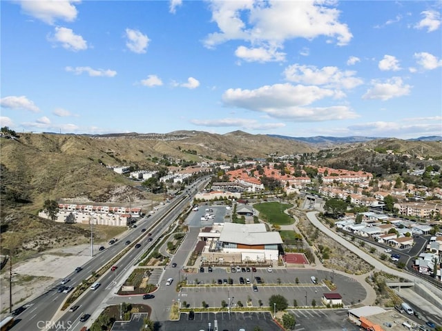 bird's eye view with a mountain view