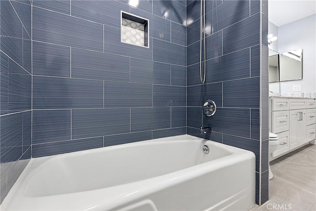 3695 Linden Ave Unit 11A, Long Beach, CA 90807 - bathroom featuring toilet, vanity, and shower / bathing tub combination