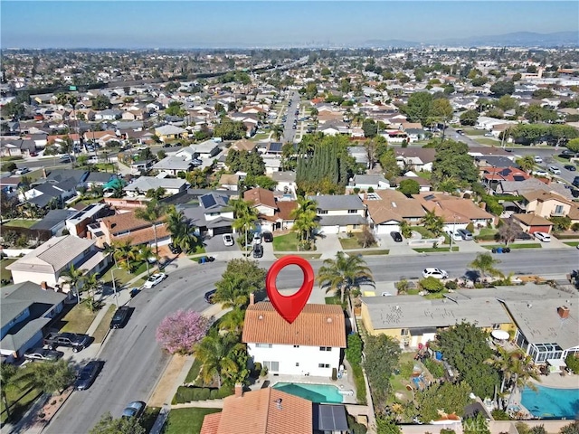 drone / aerial view featuring a residential view