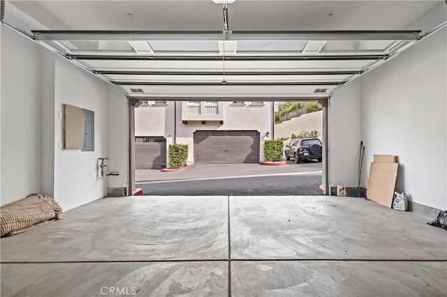 garage with electric panel