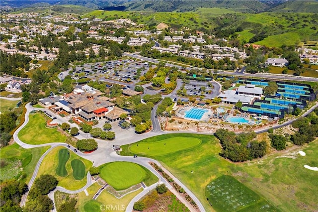 aerial view featuring golf course view