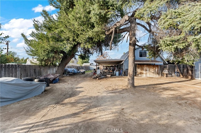 view of yard featuring fence