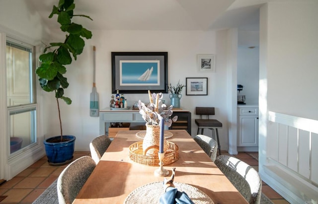 dining area featuring light tile patterned floors