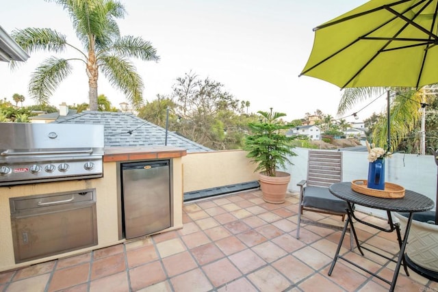 view of patio / terrace featuring exterior kitchen and area for grilling