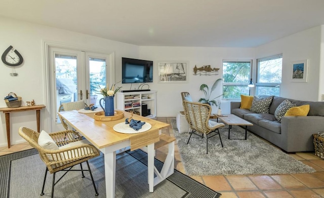 view of tiled living room