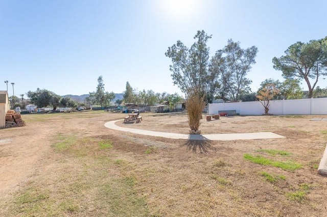 view of yard with fence