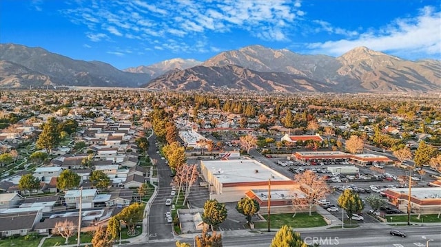 property view of mountains with a residential view