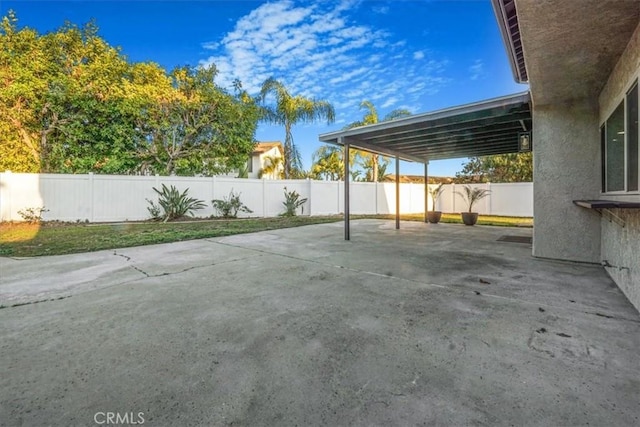 view of patio featuring a fenced backyard