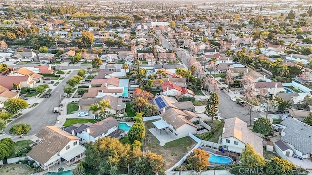 aerial view with a residential view