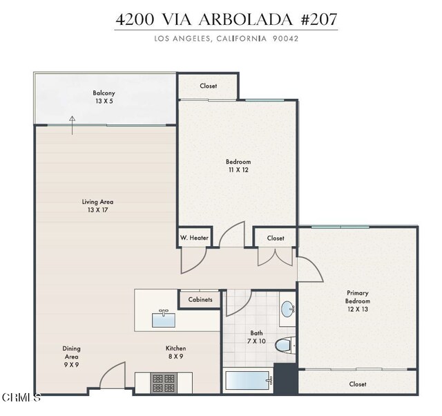 4200 Via Arbolada Unit 207, Los Angeles, CA 90042 - view of property floor plan