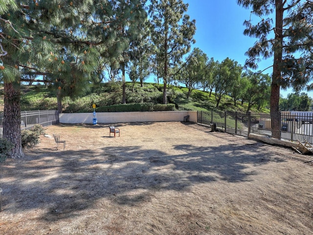 view of yard with fence