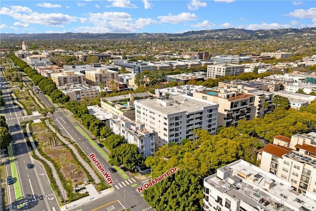 bird's eye view with a city view