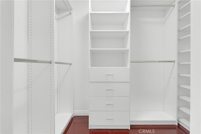 spacious closet with wood finished floors