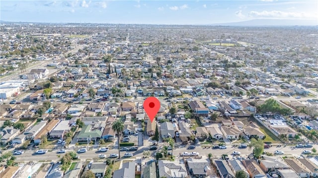 aerial view with a residential view