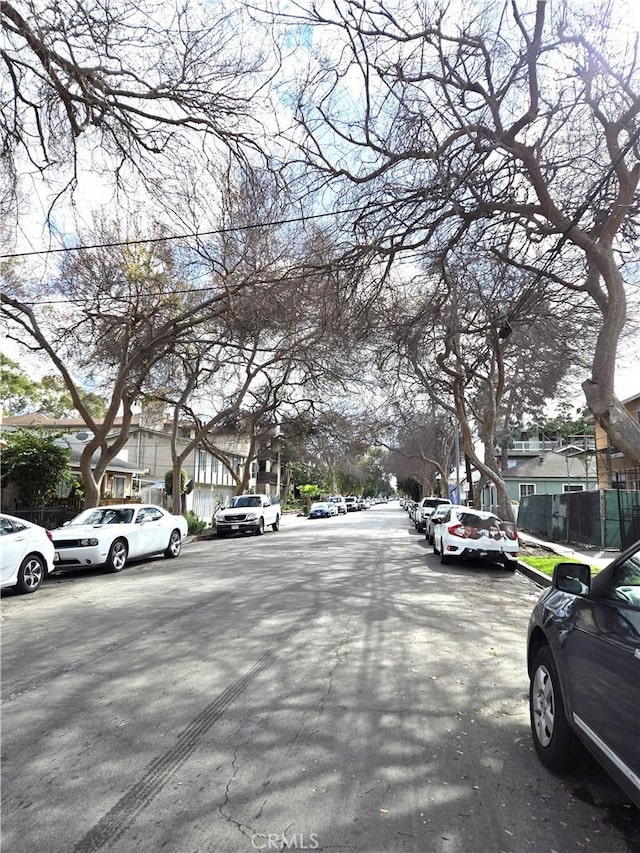 view of road featuring a residential view