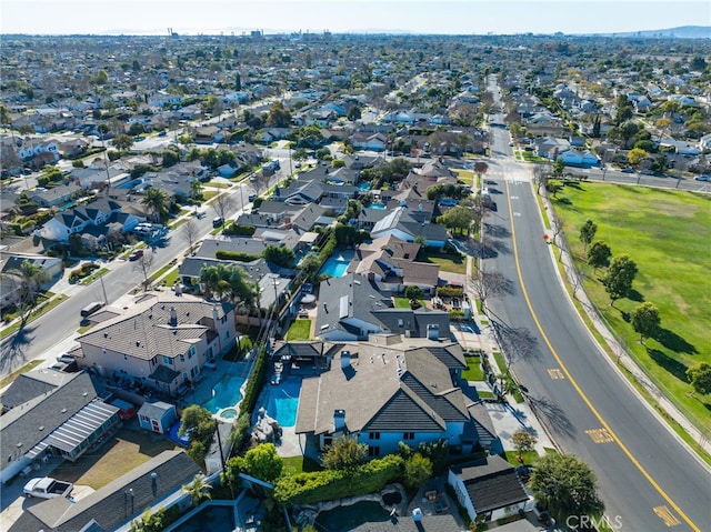 drone / aerial view with a residential view