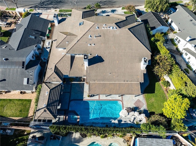 aerial view with a residential view