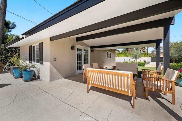 view of patio with an outdoor hangout area