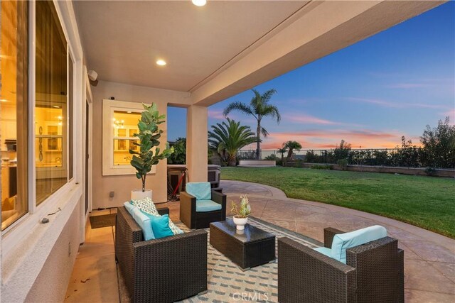 view of patio with outdoor lounge area