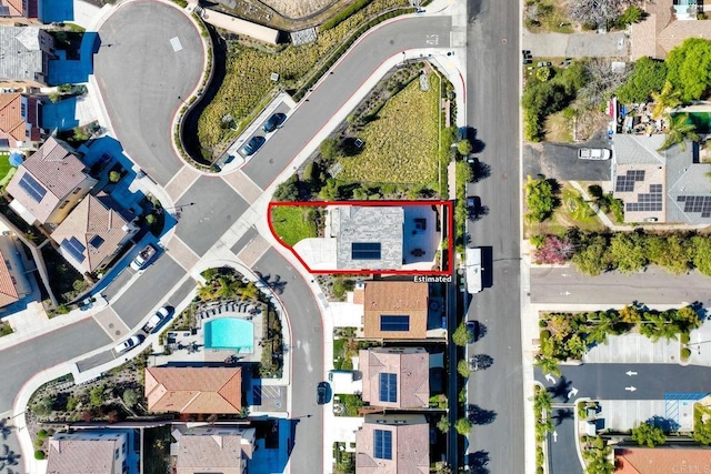 bird's eye view with a residential view