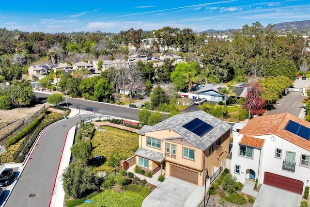 bird's eye view with a residential view