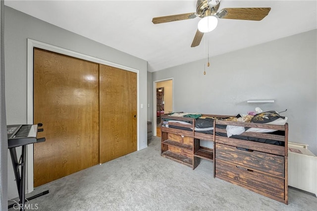 18945 Timber Point Rd, Hidden Valley Lake, CA 95467 - bedroom with carpet, ceiling fan, and a closet