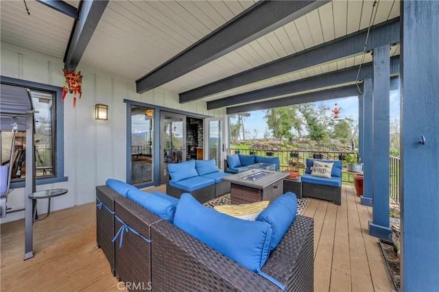 18945 Timber Point Rd, Hidden Valley Lake, CA 95467 - wooden terrace with an outdoor living space