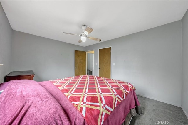 18945 Timber Point Rd, Hidden Valley Lake, CA 95467 - carpeted bedroom with ceiling fan and baseboards